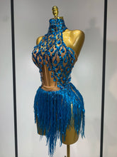 Women Sexy Shinning Rhinestone Tassels Two Pieces Set Nightclub Evening Party Birthday Bar Dancer Performance Stage Costume